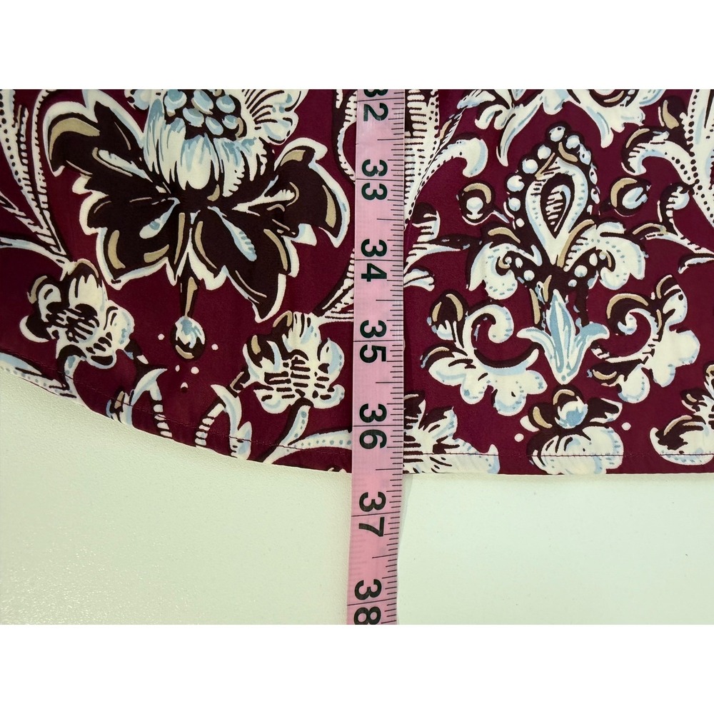 LOFT Floral V-Neck Long Sleeve Dress XL Burgundy Lavender NWT - Picture 6 of 8